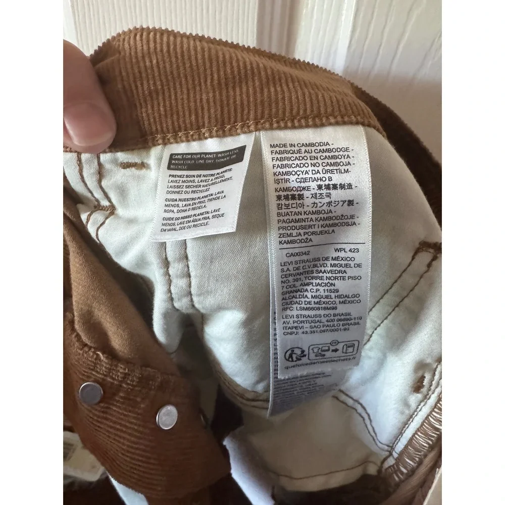 NWT Levi's Icon Skirt Women Size 33 Brown Corduroy Button Fly Mini A4694-0059 - Picture 10 of 12